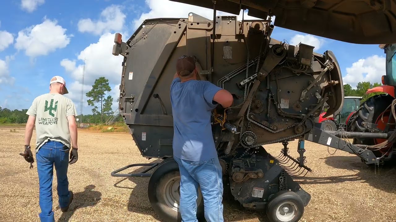 Replacing A Chain On The Baler Then Baling Hay 