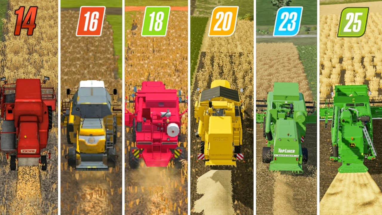 FS14 против FS16 против FS18 против FS20 против FS23 против FS25 | Первый взгляд на обычный геймп...