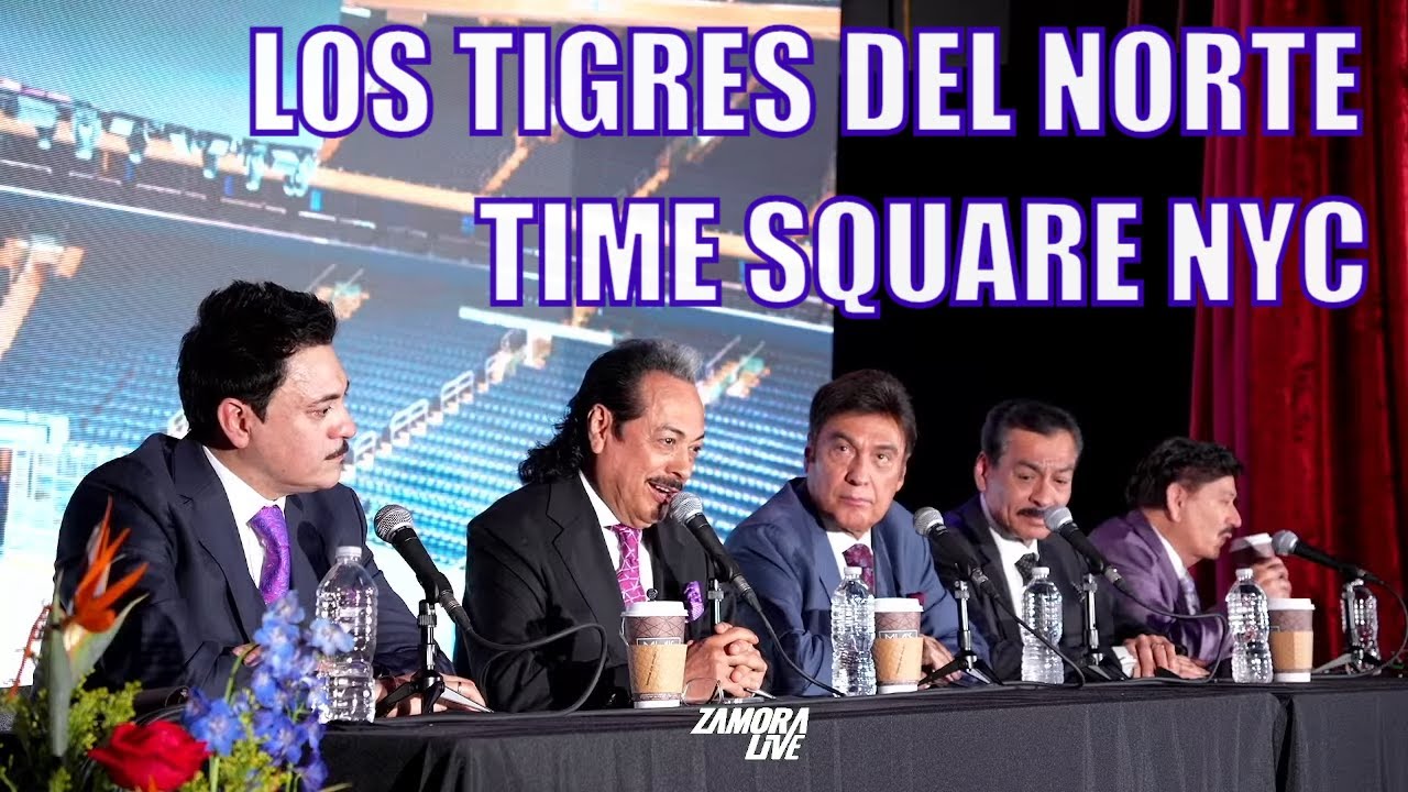 Los Tigres del Norte - Aqui Mando Yo - rueda de prensa TIMES SQUARE - Zamora Live