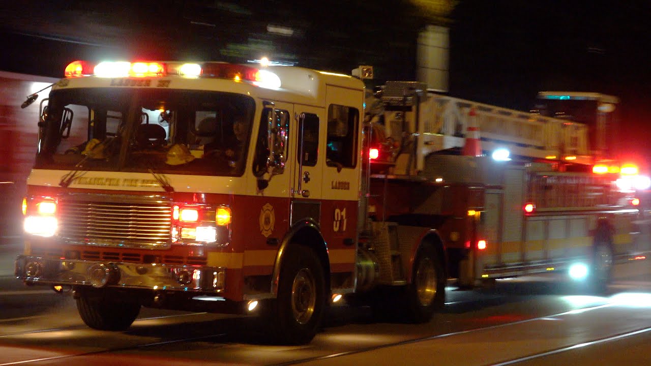 Philadelphia Fire Department Engine 13, Ladder 1 & Squrt 8 Responding