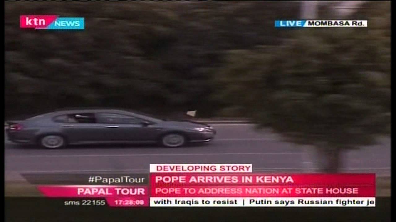 Pope Francis' motorcade on Mombasa Road