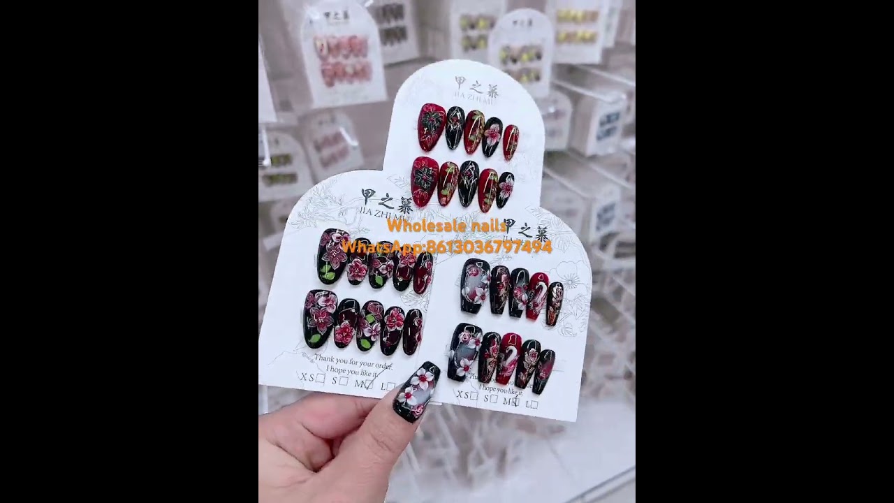 Jiazhimunails wholesale nails 3dflower nails swan nails#wholesalepressonnails #nailart #pressonnails