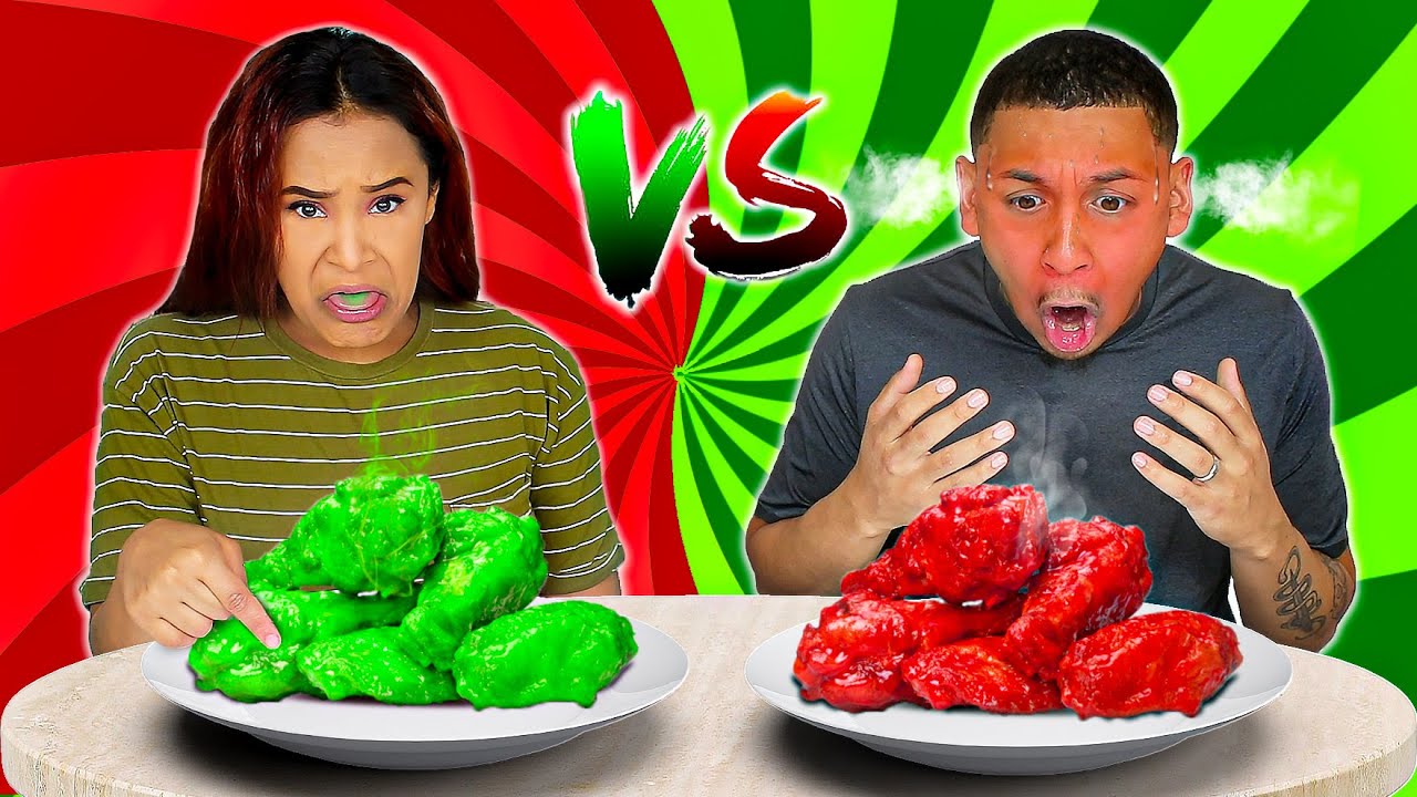 RED VS GREEN FOOD CHALLENGE!