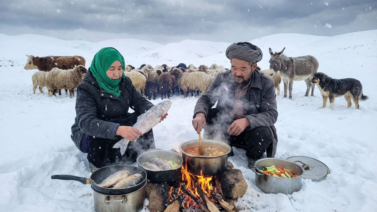 Life in a Snowy Mountain Village of an Unbreakable Elderly Couple Far From Civilization