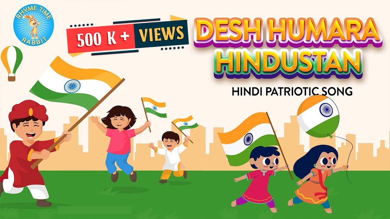 Hindi Patriotic Song | Desh Hamara Hindustan | Rhymetime Rabbit | Independence Day