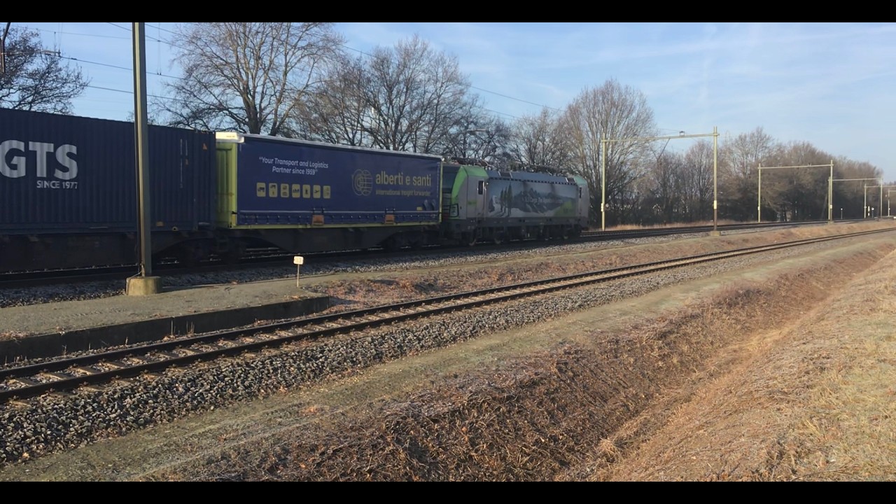 Diverted Montzenroute Line 24 Belgium Freight Train , BLS Cargo with GTS shuttle ,Blerick🇳🇱15.2.2026