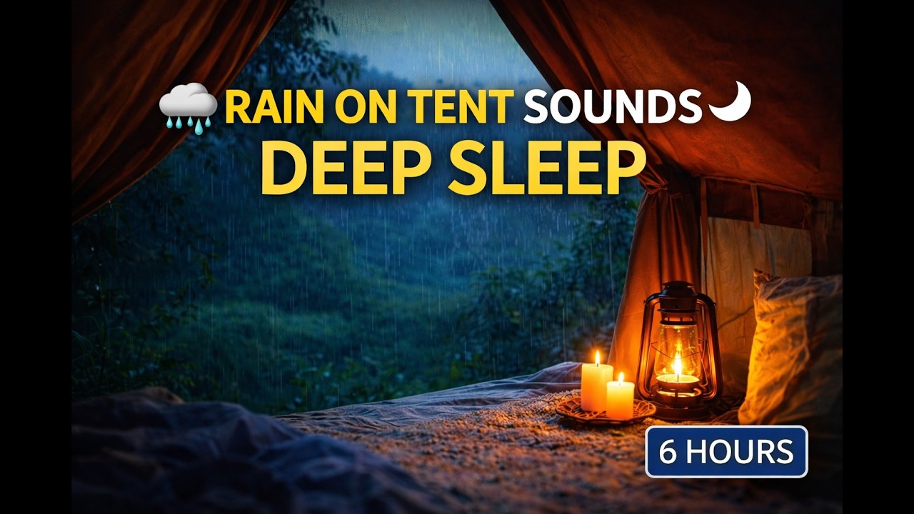 Rain on Tent Sounds for Deep Sleep 🌧️ 6 Hours of Heavy Rain