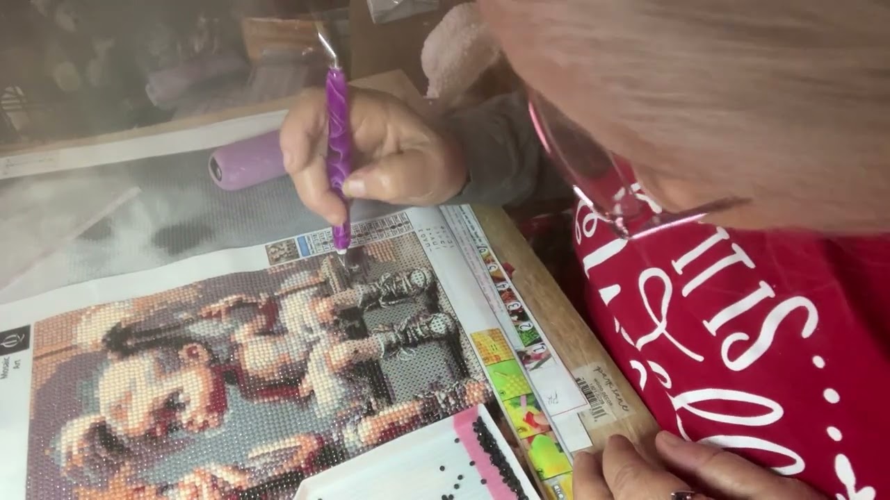 Wipnchat on our boy girl diamond painting  a completion,temu canvas