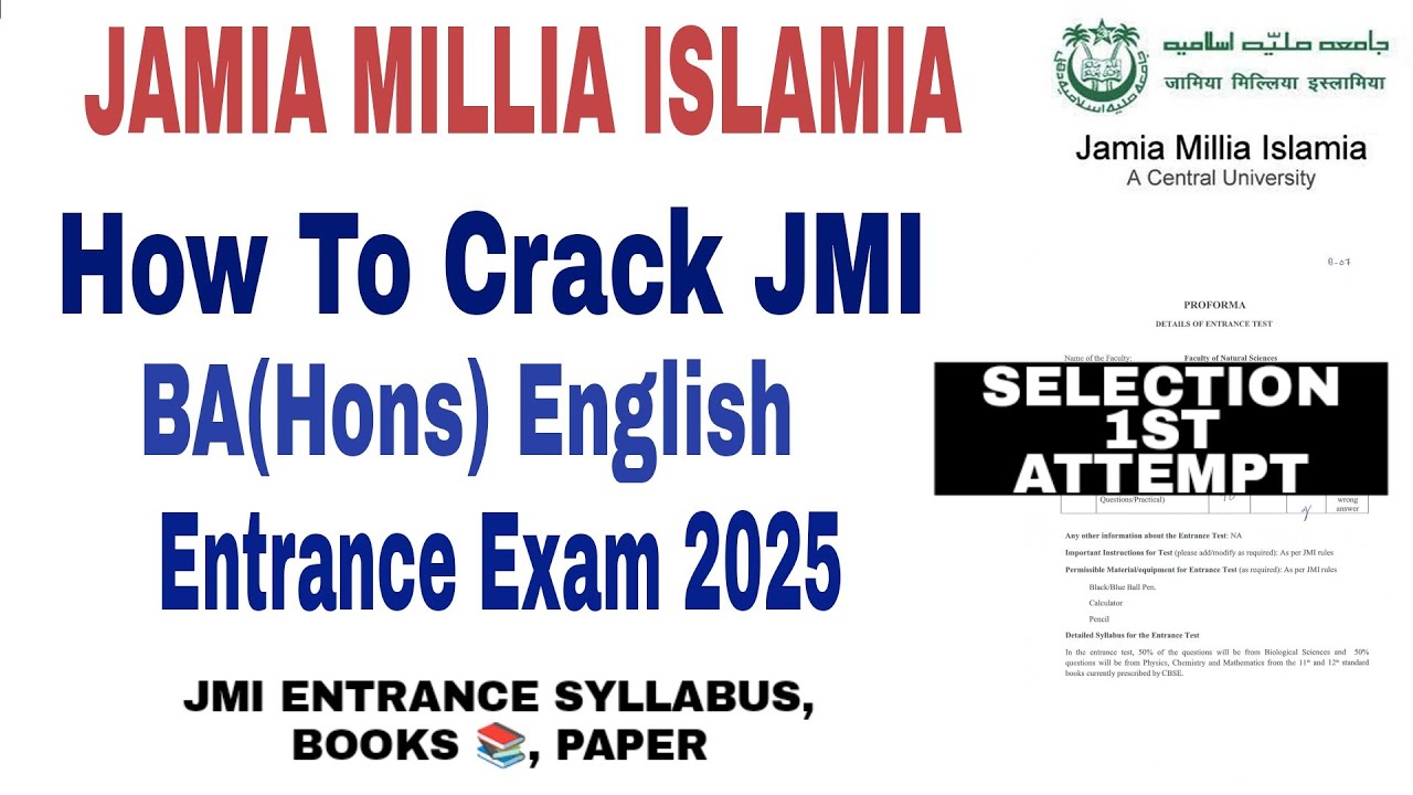 How to crack Jamia Millia Islamia BA(Hons) English Entrance Test 2025 Syllabus, Books, Cut Off