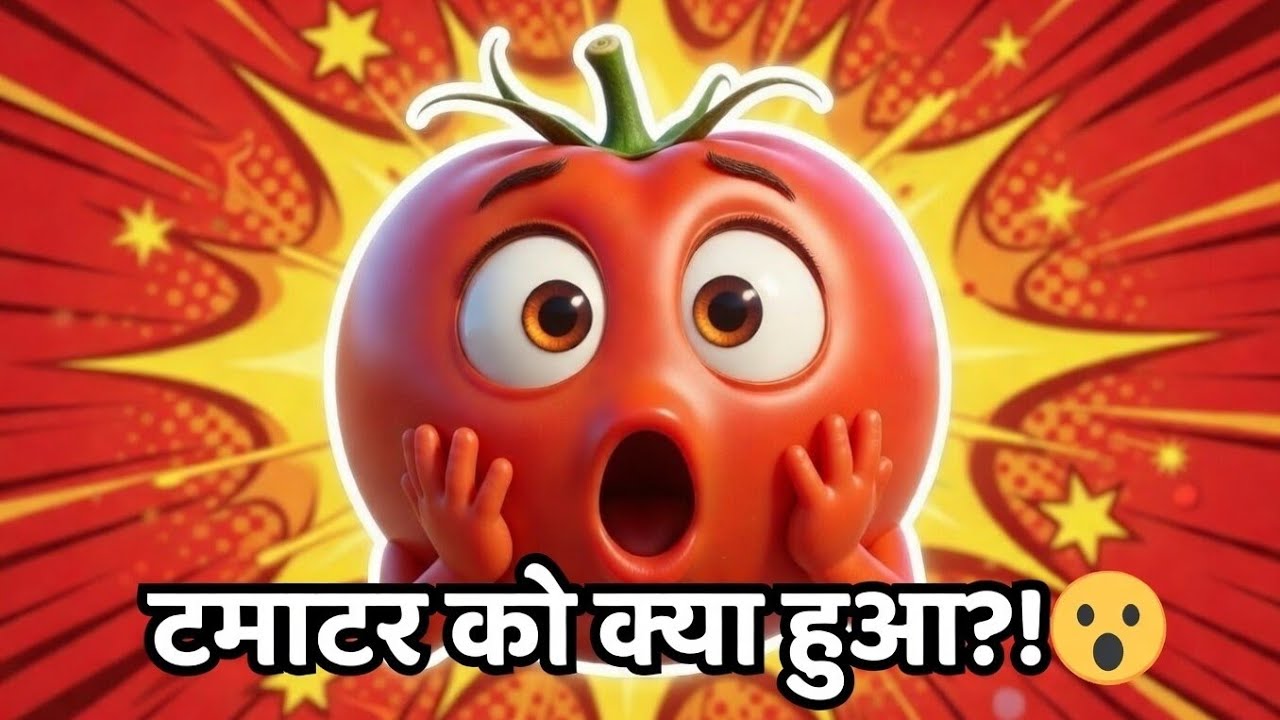 आहा टमाटर बड़े मजेदार 🍅 | Funny Vegetable Rhyme | Hindi Kids Cartoon Song#aahatamatarbadamajedar  