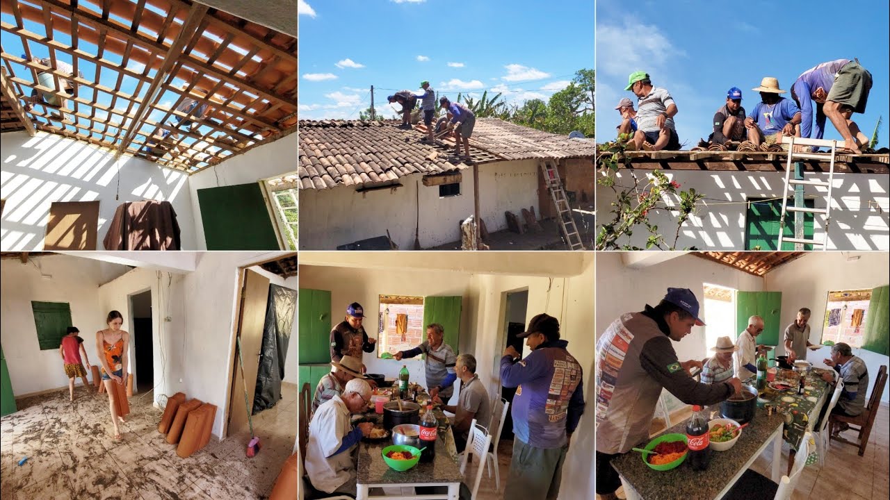 COM AJUDA DOS AMIGOS RÁPIDO TERMINAMOS A REFORMA DO TELHADO DA MINHA CASA