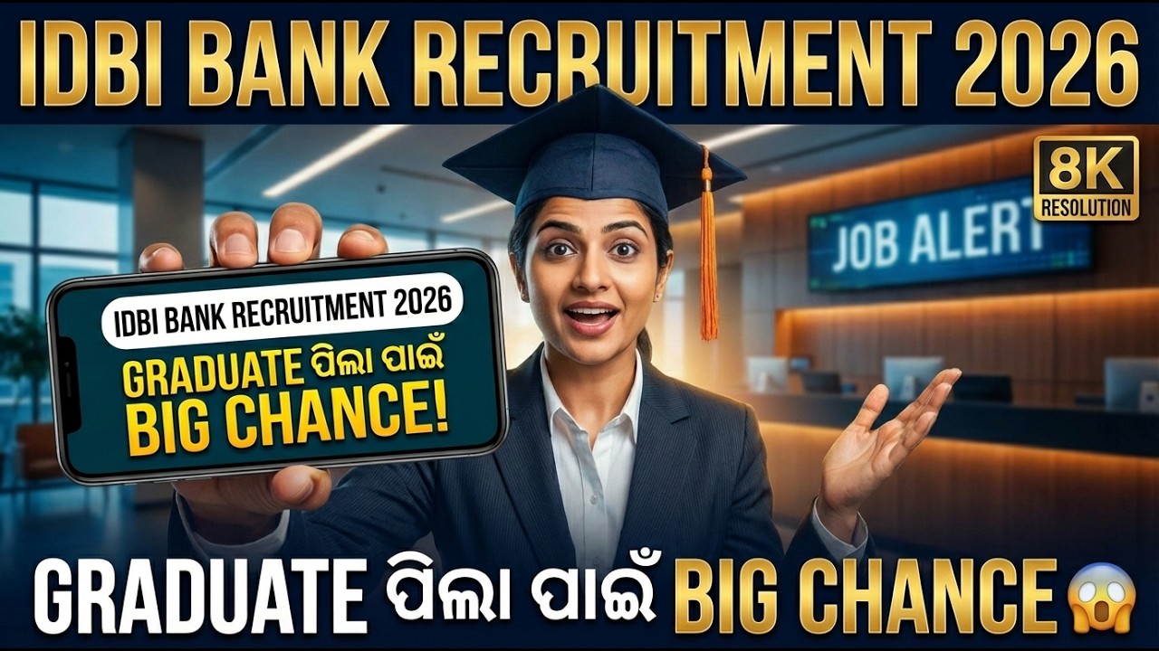 🚨 IDBI Bank ରେ Job Chance 😲 | Graduation Pass Apply Karantu 💼 IDBI Bank Recruitment 2026