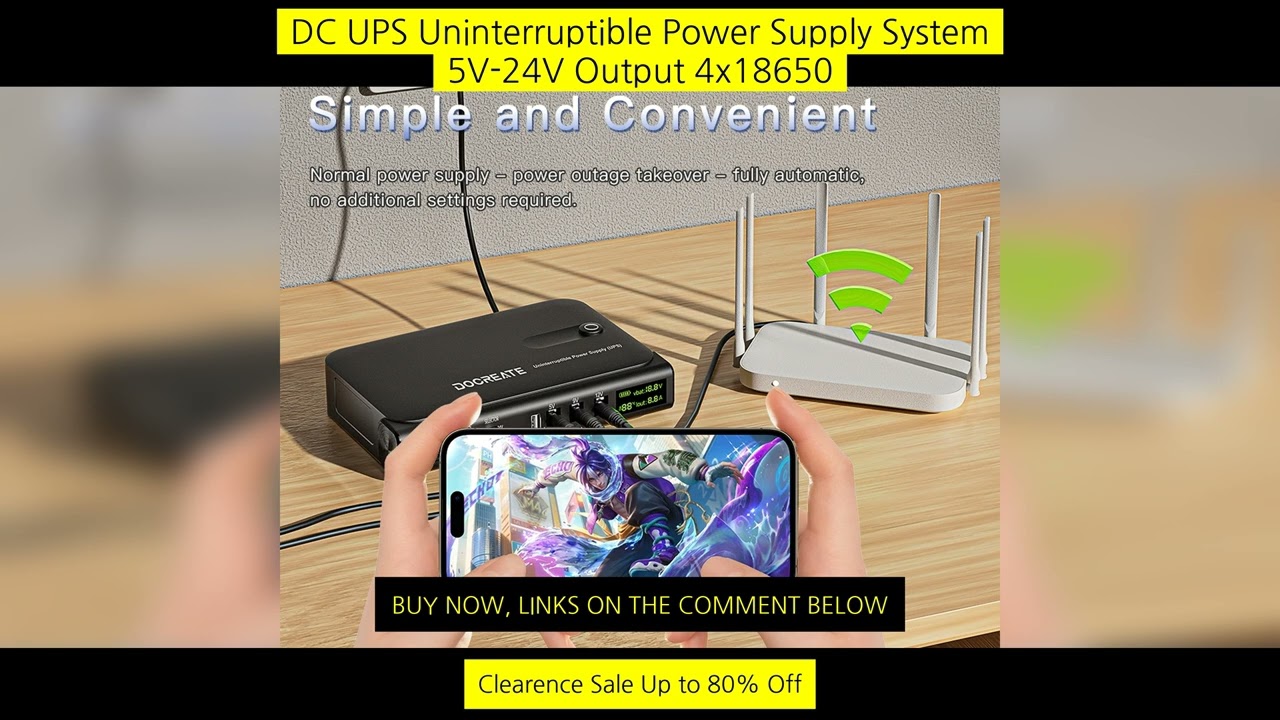 Dc Ups Uninterruptible Power Supply System 5V-24V Output 4X18650 Replaceable