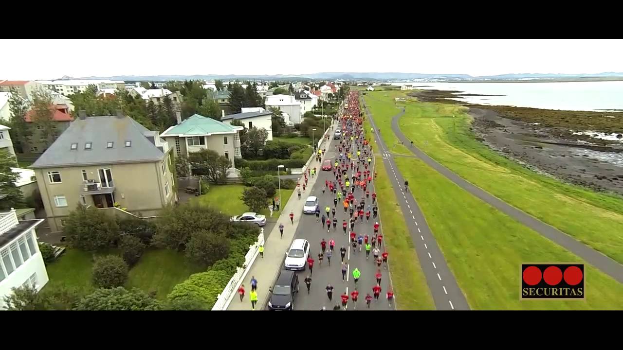 Reykjavik marathon 2014 - Aerial view of the 10 km run