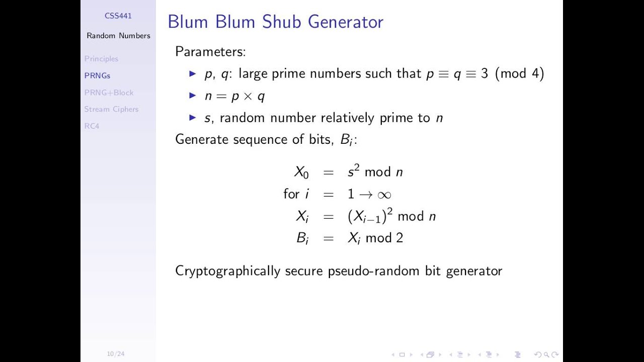 Random Numbers with Block Ciphers (CSS441, L09, Y15)