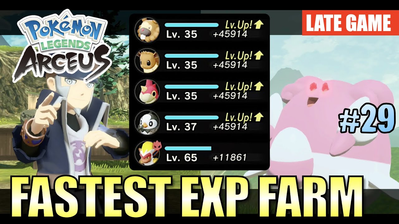 THE FASTEST WAY TO FARM EXP LATE GAME (INGO VS BLISSEY) - Pokemon Legends Arceus