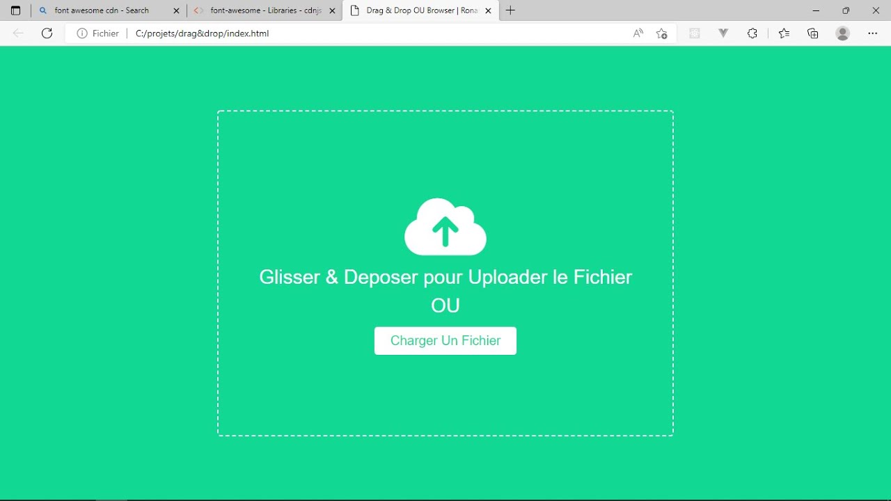 Uploader un fichier par effet Glisser/Déposer (Drag&Drop) en HTML,CSS & Javascript