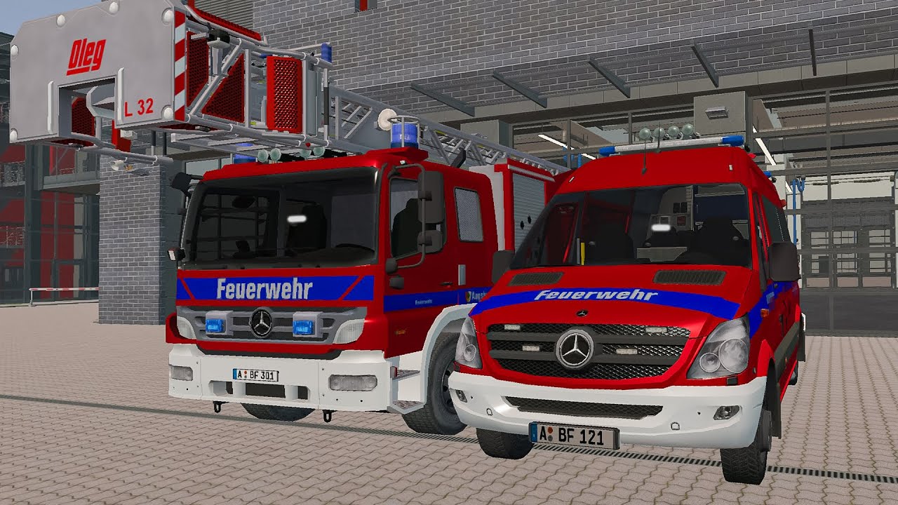 Notruf 112 - German New Skins Fire Brigade Truck and Ambulance on Duty! 4K