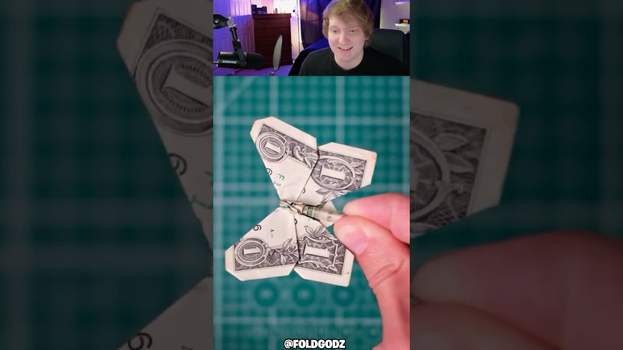 Jak zrobić motyla z banknotu dolarowego! 🤯 #szorty