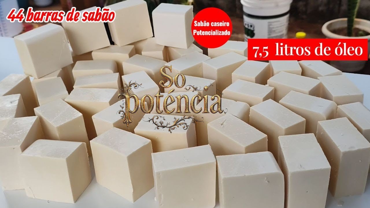 🚀 Peguei 7,5 litros de óleo e fiz 44 barras de sabão receita pra vendas sabão barrão sabão durão 🧼🧼🧼