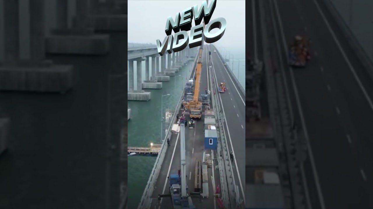 #BREAKING: #Russia Races To Complete #Crimea Bridge Repair. Bombed By #ukraine  In Oct.  NEW VIDEO