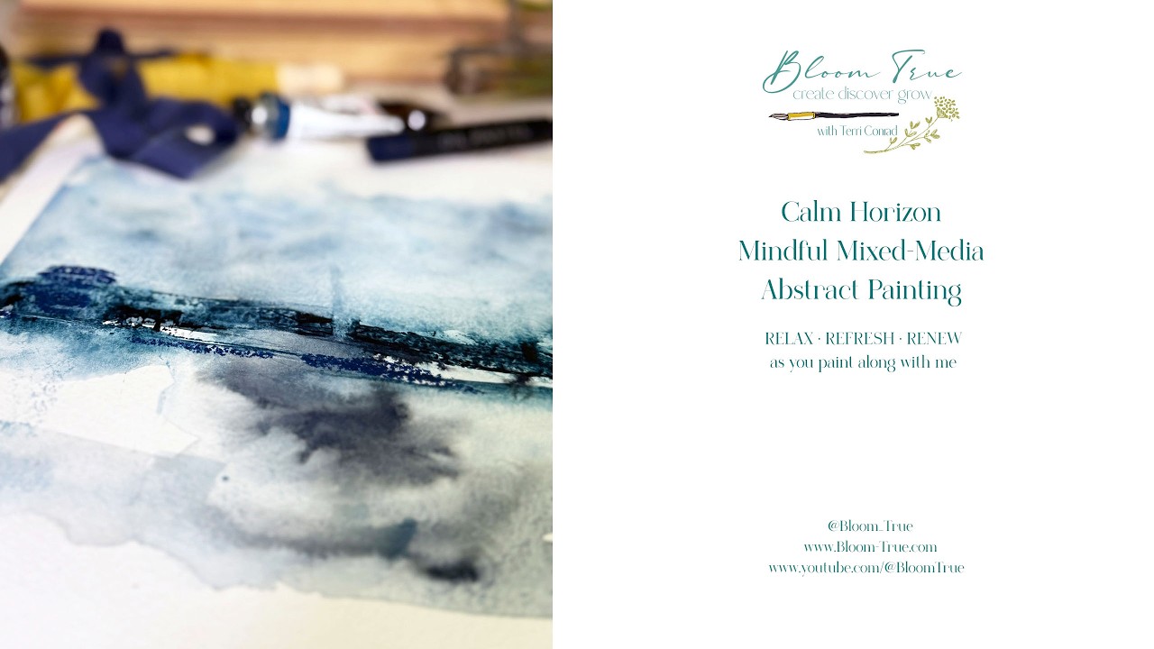 Calm Horizon Mixed Media Abstract Painting