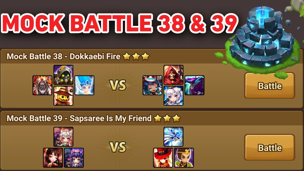 NEW MOCK BATTLE 38 - 39 | DOKKAEBI - SAPSAREE | SCHEINKAMPF / KAMPFTRAININGSPLATZ | #summonerswar