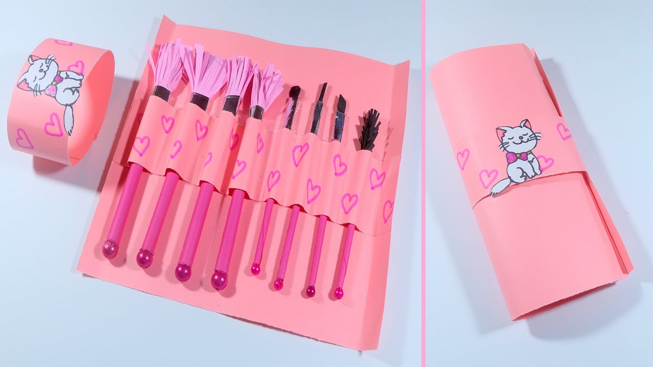 How to Make Paper Makeup Brush Set | DIY Paper Makeup Brush Kit - Handmade Makeup Brush Set