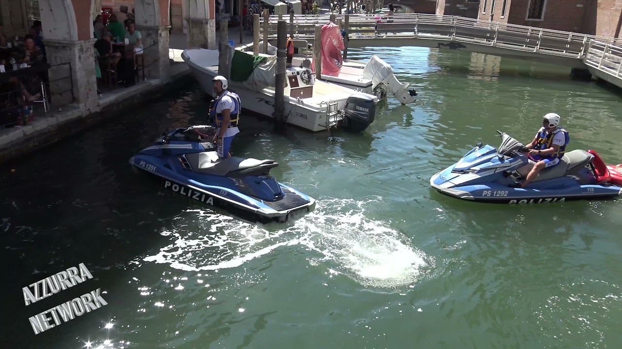 CONTINUA IL SERVIZIO DELLA POLIZIA DI VENEZIA CON LE MOTO D'ACQUA