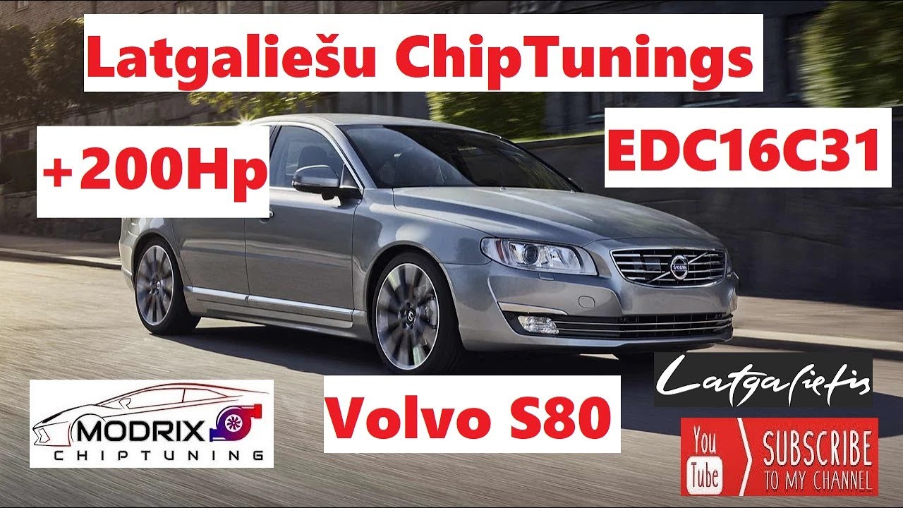 💥Volvo S80 2.4D5 2008 120kw Stage 1 ✓200Hp Latgalisks ChipTunings EDC16C31❗