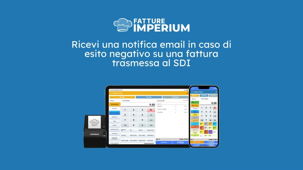 Imperium App - Fatturazione elettronica integrata nel punto cassa