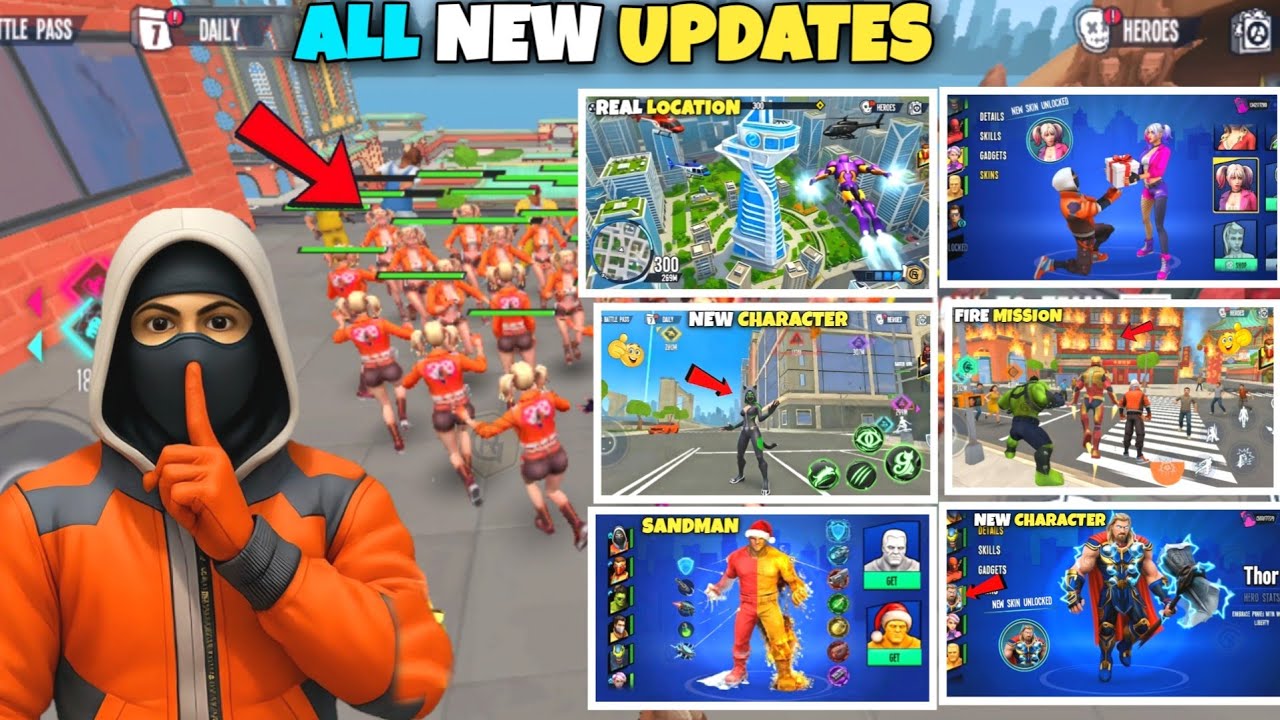 All New Updates Heroes Tower,Black Cat,Fire Mission,Game Save in Spider Fighter 3