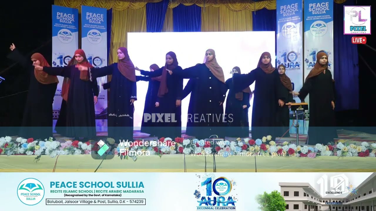 ISLAMIC ACTION SONG G6 G9 GIRLS  PEACE SCHOOL SULLIA DECENNIAL CELEBRATION 10 AURA 30 DEC 2025
