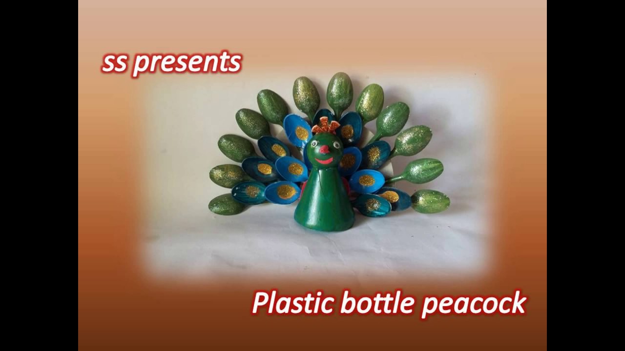 Best out of the waste /Plastic bottle and Plastic spoons peacock /Cool kids crafts ideas