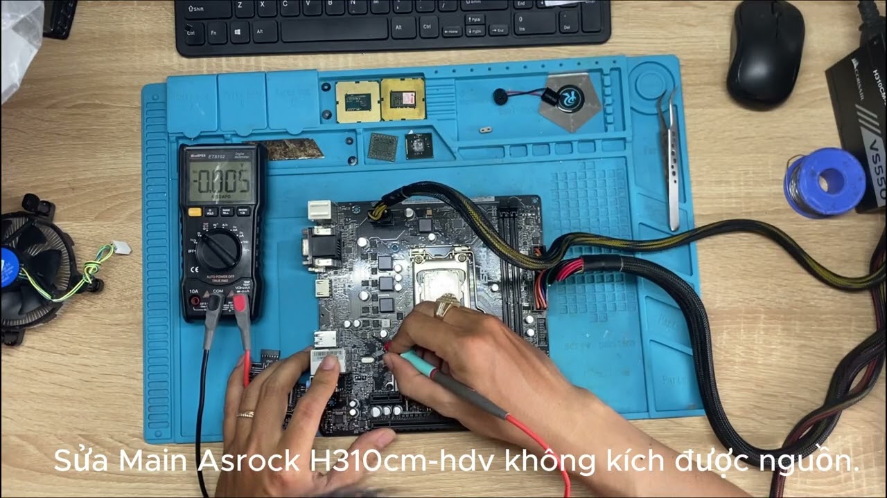 PCCG 23: Main Asrock H310cm hdv không kích được nguồn. Nguyên nhân và cách xử lý.