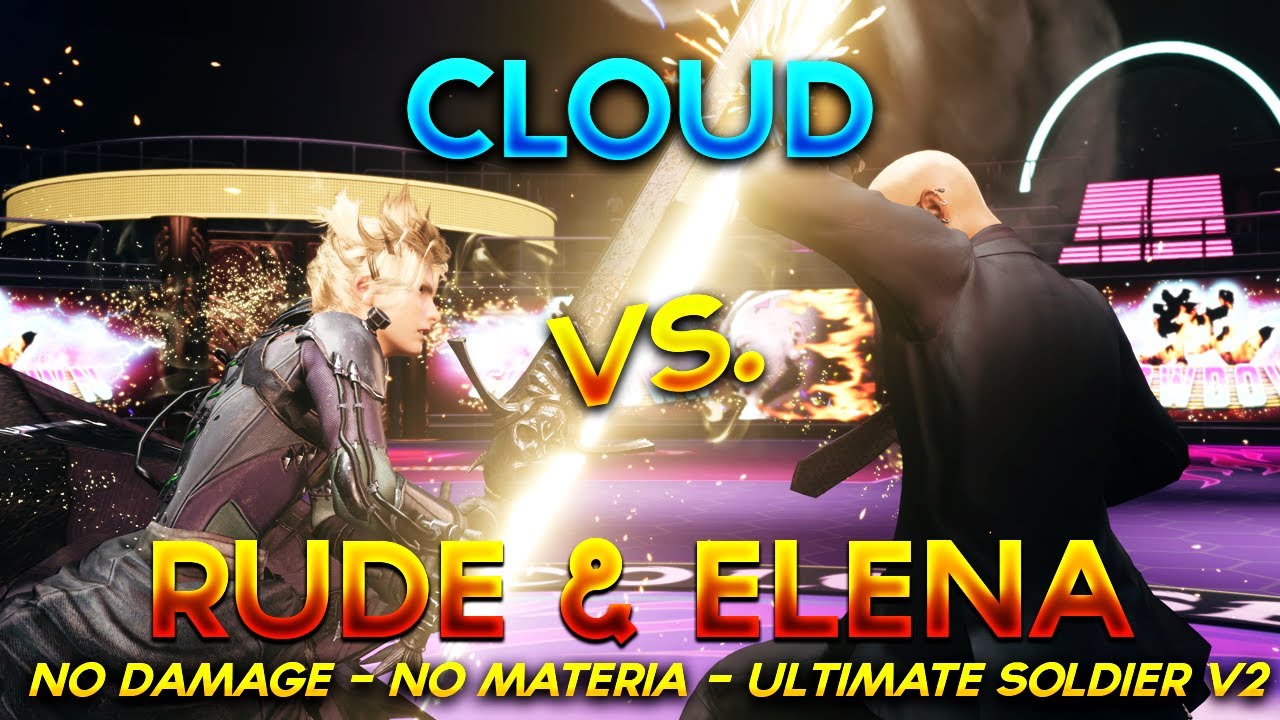FF7 Rebirth -  Rude & Elena - Cloud Ultimate Soldier V2 Mod (No damage, No materia, Hard mode)