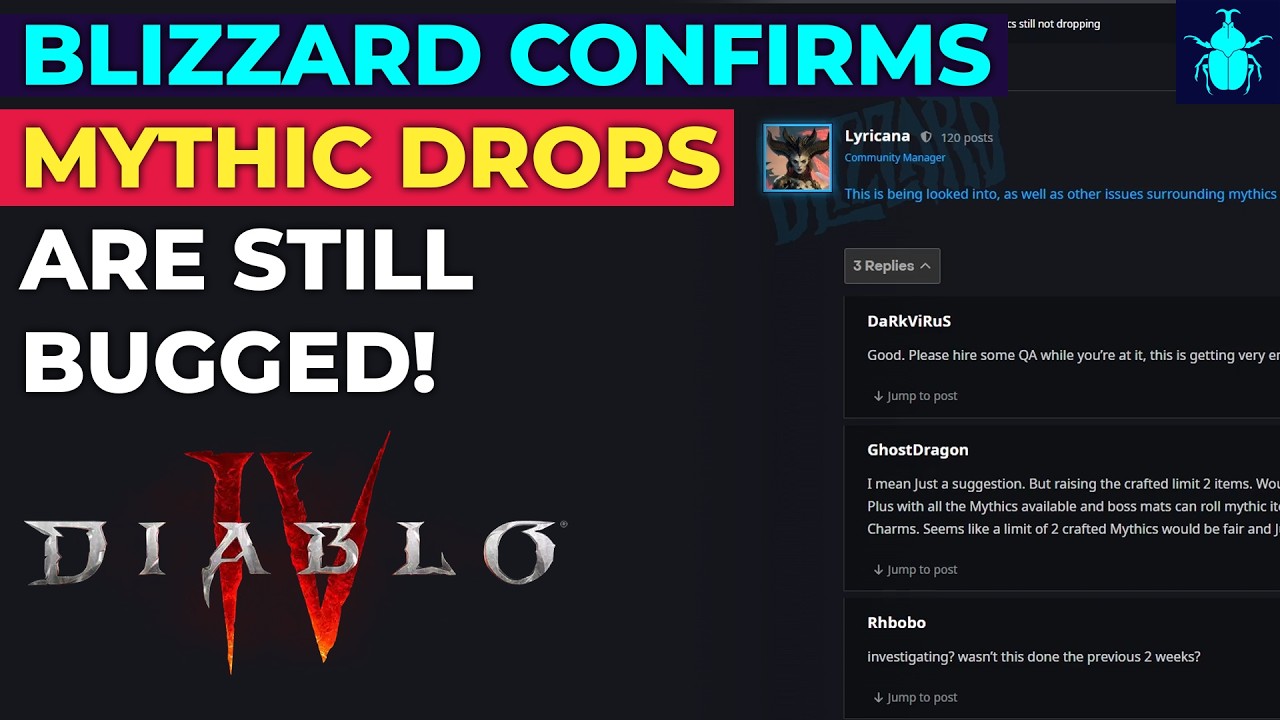 Diablo 4: Blizzard подтверждает, что мифические предметы ВСЁ ЕЩЁ не выпадают из-за бага! (14-й се...