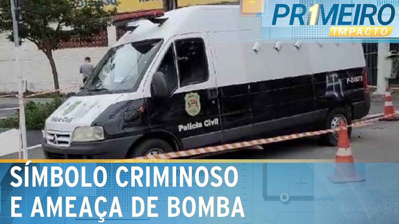 Viatura da polícia é pichada com suástica na Grande São Paulo | Primeiro Impacto (21/11/23)