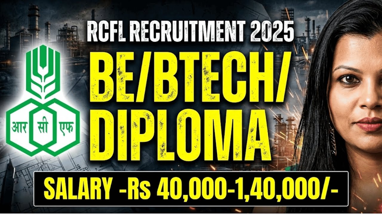 RCFL RECRUITMENT 2025 | MANAGEMENT TRAINEE [SAFETY] || BE/BTECH | ₹ 40,000 -1,40,000 | FRESHERS