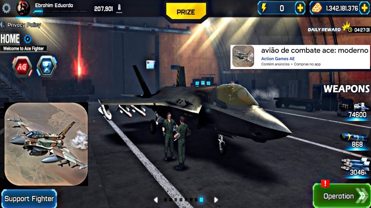 JOGUEI - AVIÃO DE COMBATE ACE: MODERNO | PELA PRIMEIRA VEZ - INCRÍVEL 