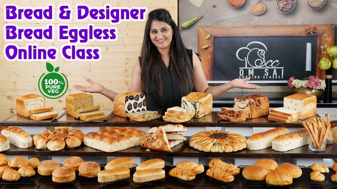Bread & Designer Bread Eggless for online Classes Call☎️8551 8551 03 ☎️ 8551 8551 04 Om Sai Cooking