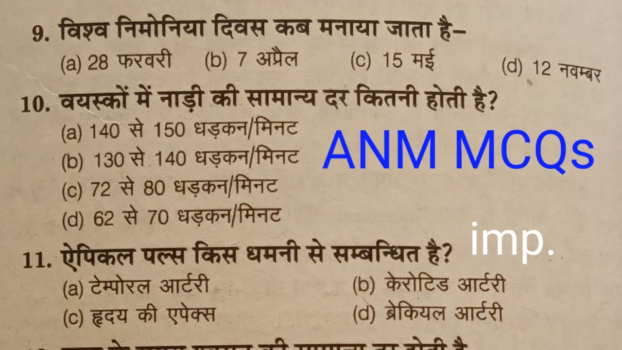 ANM Previous Year solved Questions//UPSSSC ANM MCQs QUESTIONS 2024//ANM QUESTIONS ANSWER//ANM MCQs//