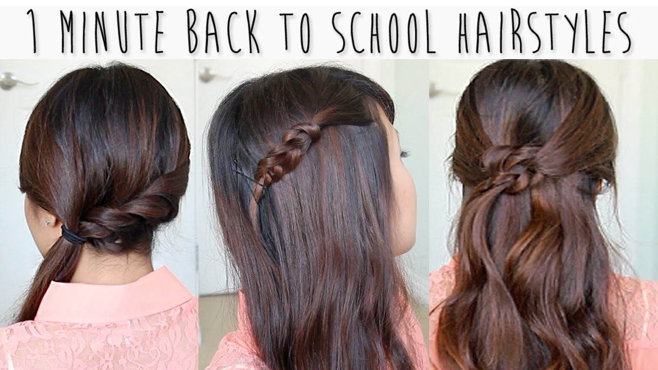 1 Minute Back to School Hairstyles for Medium Long Hair Tutorial