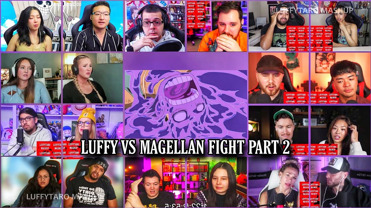 Luffy VS Magellan Fight Part 2 Reaction Mashup | One Piece Episode 436