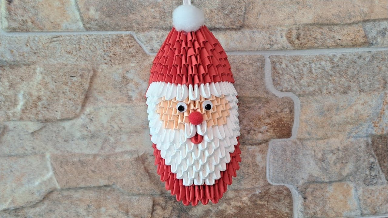 Weihnachtsmann zum aufhängen (Maske) - Origami 3d - Bauanleitung - Christmas star - Tutorial