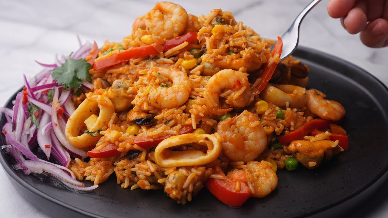 ¡Haz un ARROZ CON MARISCOS PERUANO, como en las CEVICHERIAS!