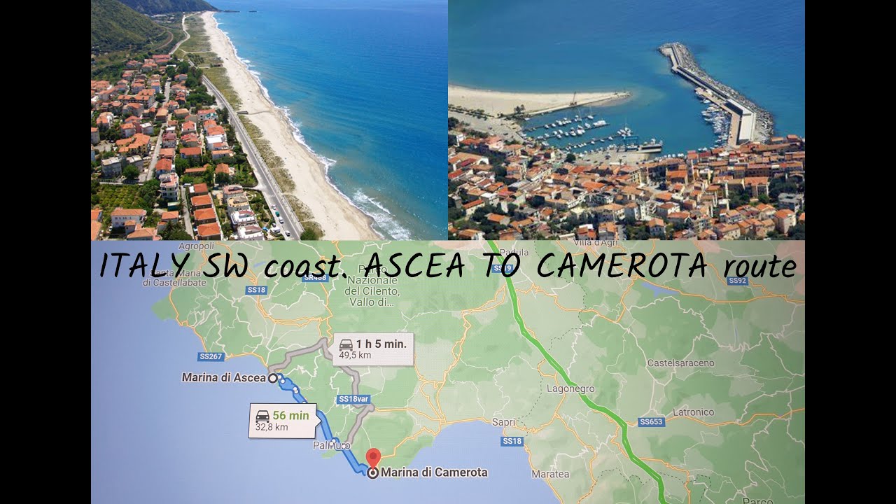 ITALY`S COAST. MARINA DI ASCEA - MARINA DI CAMEROTA ROUTE
