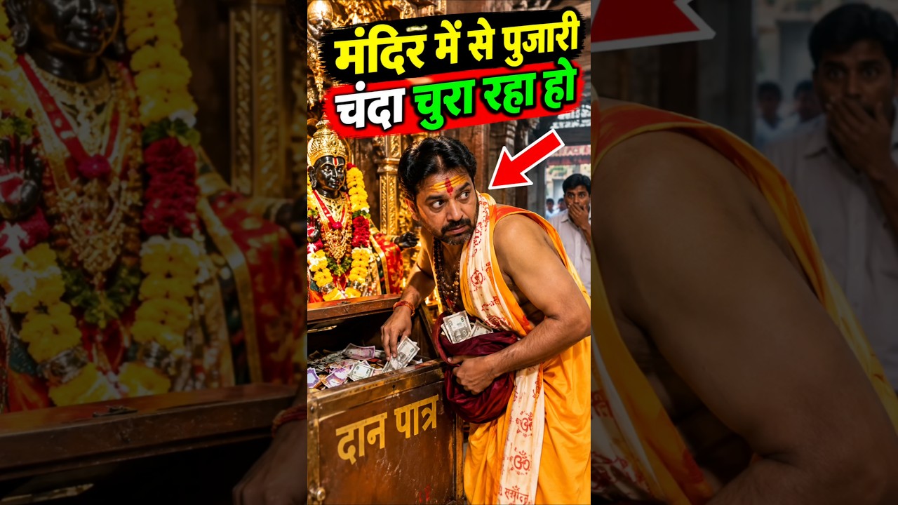 Video of live donation theft in temple goes viral 🤬 #mandir #chandachori