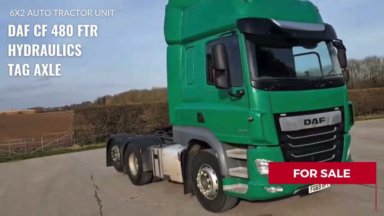 DAF CF 480 FTR Hydraulics Tag Axle Tractor Unit 6x2 Auto 2019 UK Truck 