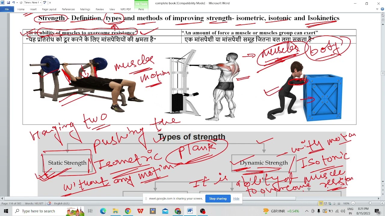 Strength - meaning, definition, types and its developing methods Isometric, Isotonic & Isokinetic